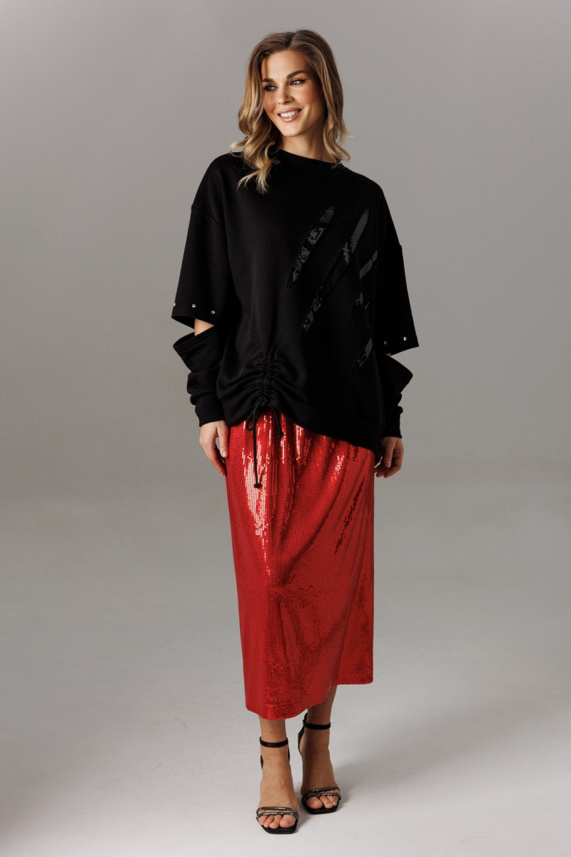 Юбочный комплект Ларс Стиль 1187 черный-красный