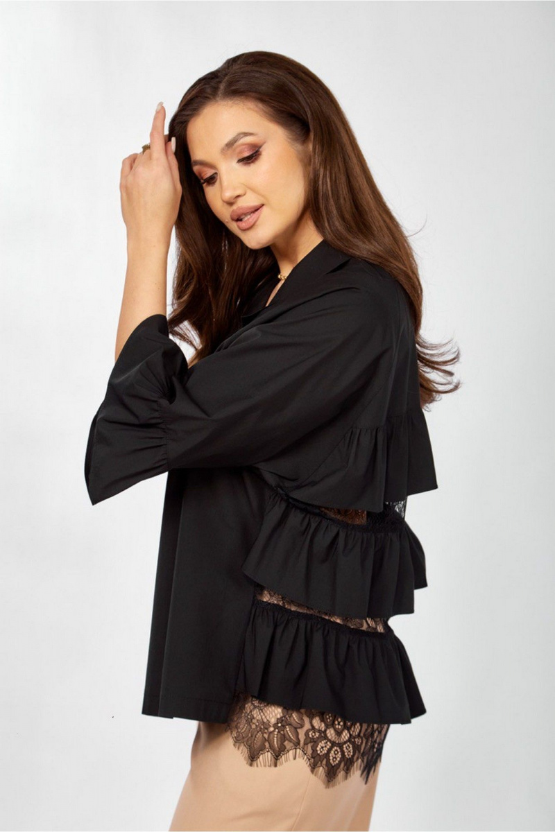 Брючный комплект ZigzagStyle 625 черный+бежевый