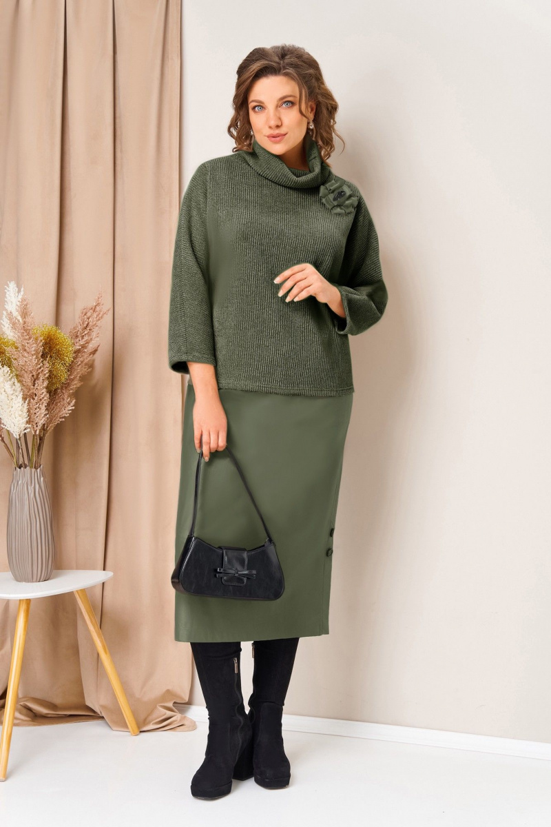 Юбочный комплект VOLNA 1447 темная-олива