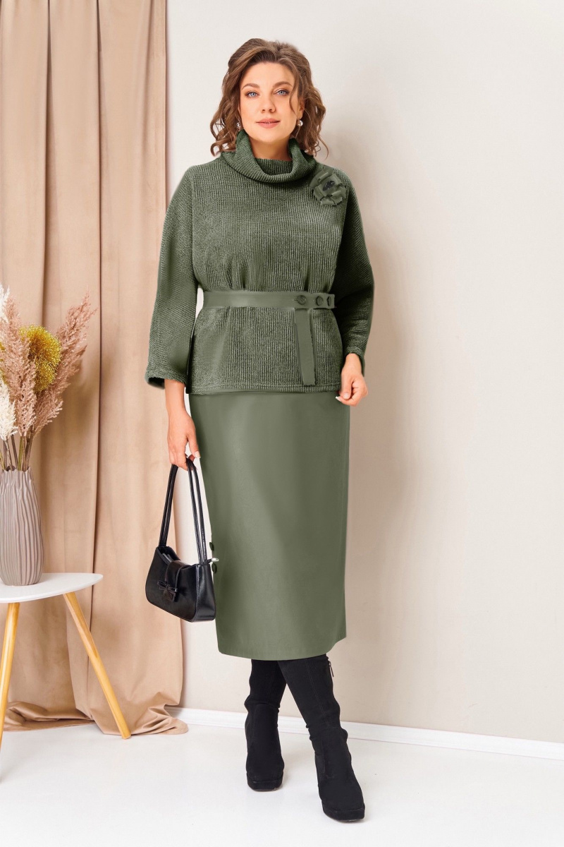 Юбочный комплект VOLNA 1447 темная-олива