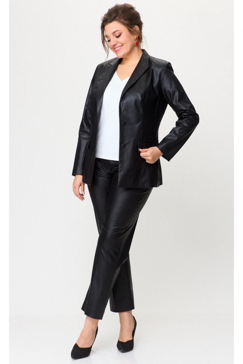 Брючный костюм БелЭльСтиль 412-3_03_22+586-2_76_22 черный