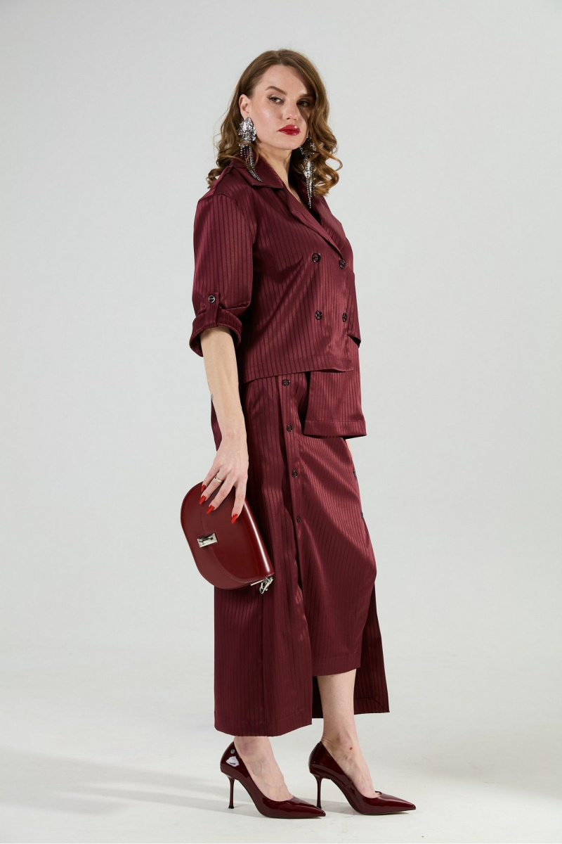 Юбки NikVa 971-5 бургунди_полоска