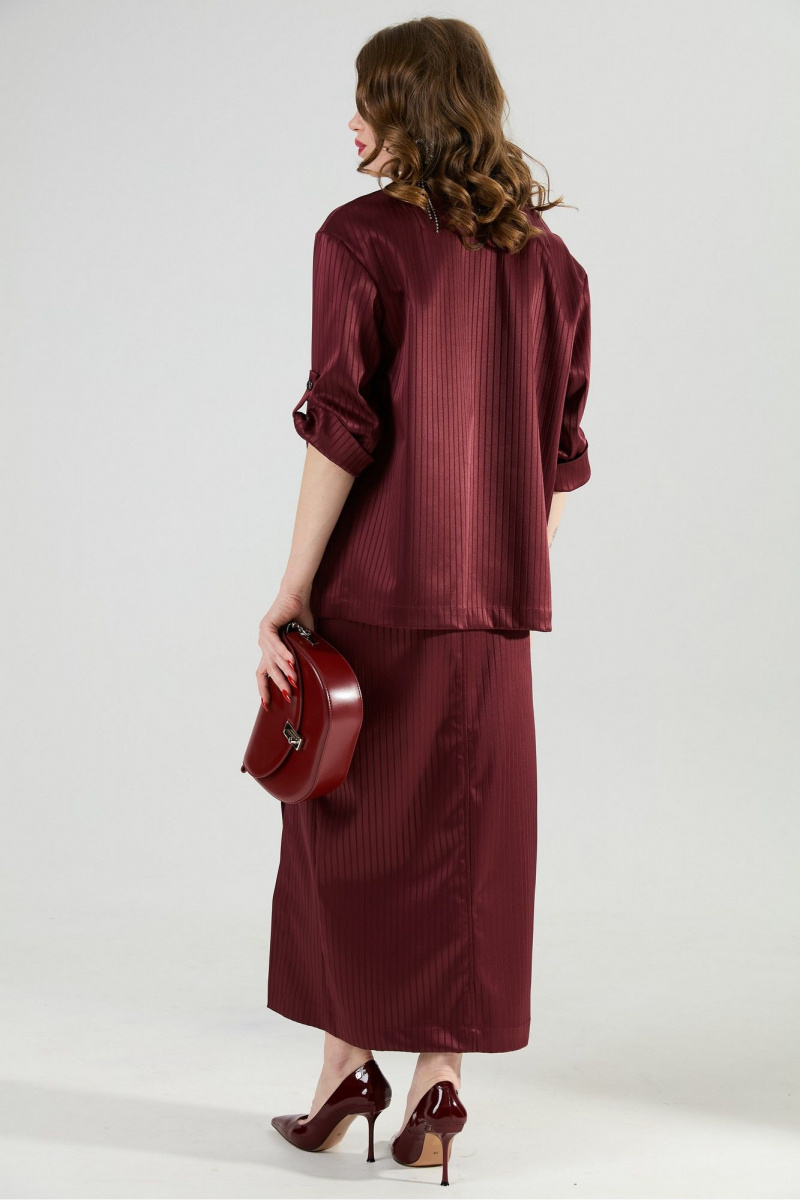 Юбки NikVa 971-5 бургунди_полоска