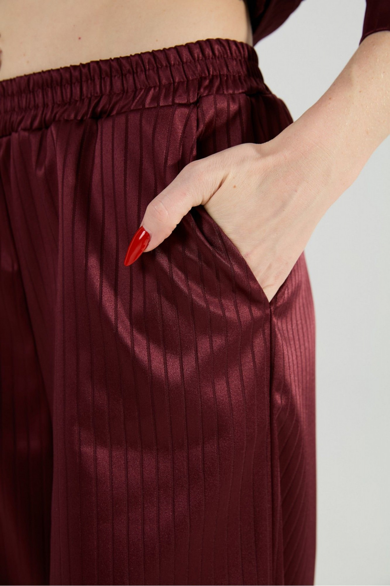 Брючный костюм NikVa 979-5 бургунди_полоска