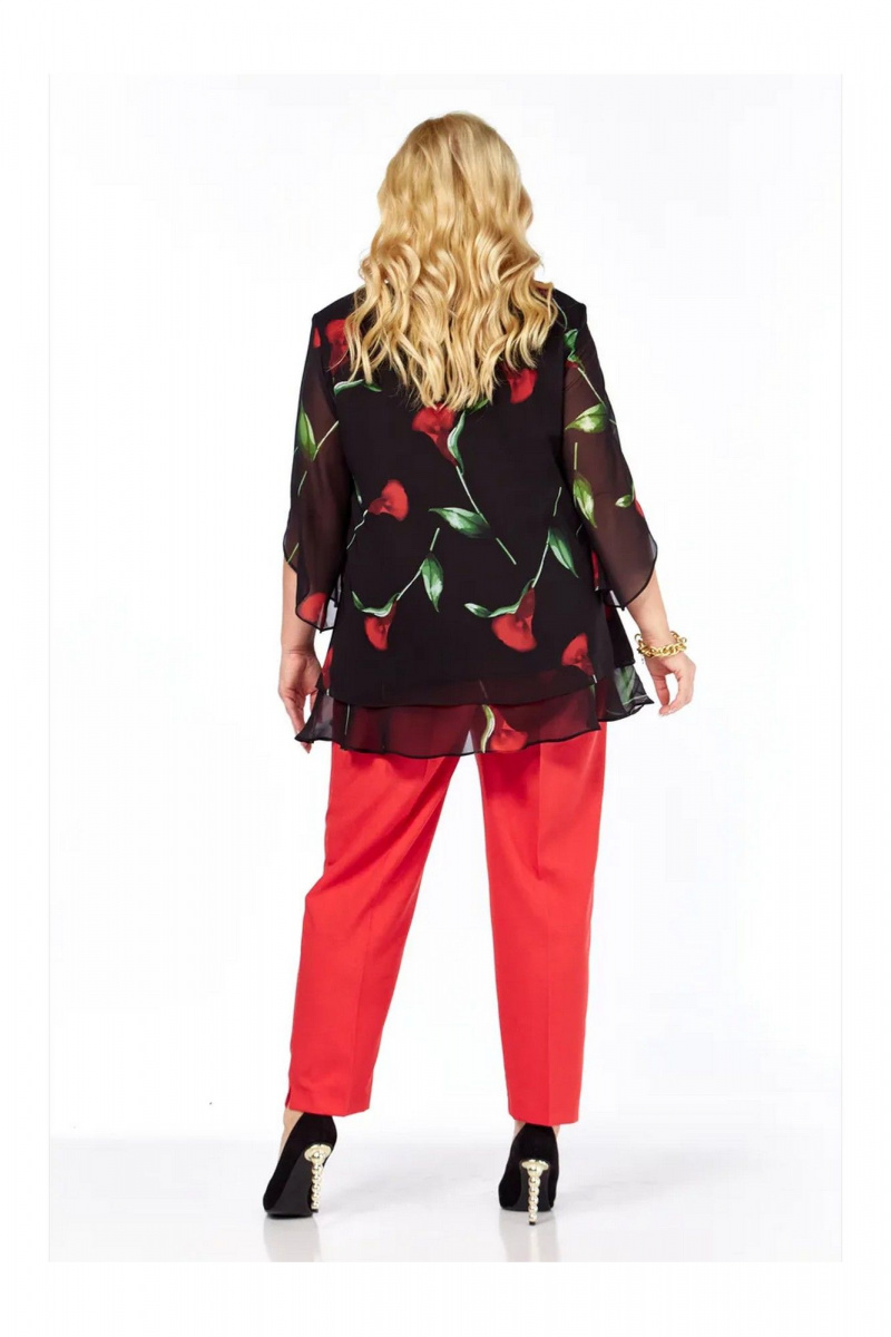 Брючный комплект Элль-стиль 2213/11 черный_красный
