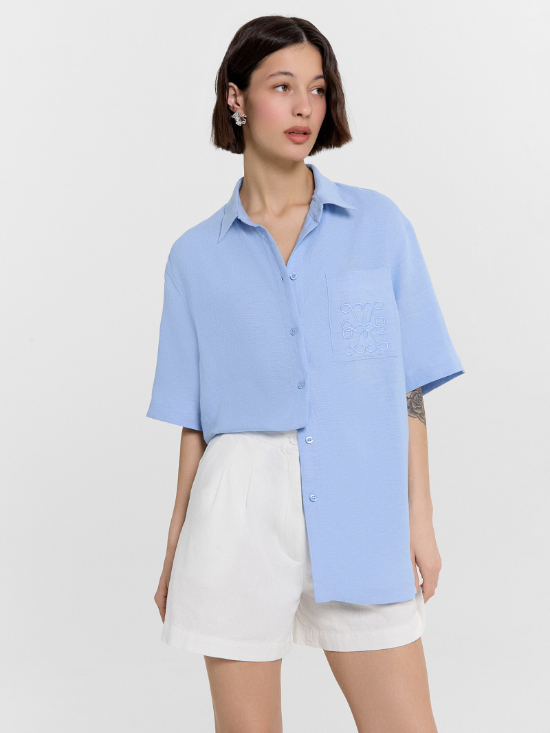 Блузы Mark Formelle 112855-1/1/24-33215Ц-9-2 небо_591_D_вышивка