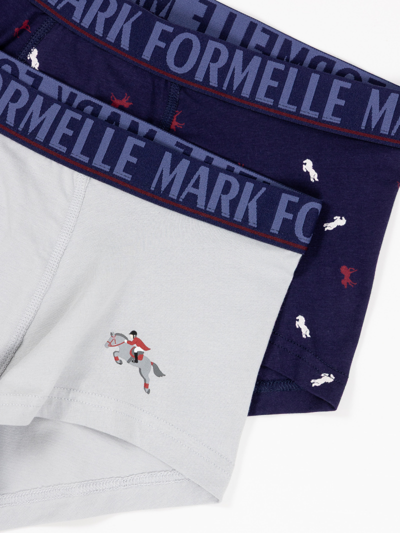 Нижнее белье Mark Formelle 411188-2/25-5144П-5 св.серый_лошади_на_т.синем_2_сл_1тр_на_ЛВ_дет_пер
