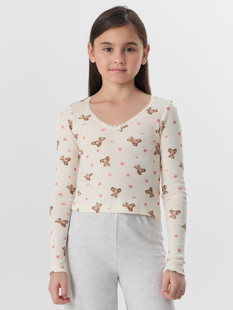 Пижамы Mark Formelle 567758/25-36079ПП-1 мишки_с_цветами_на_молоке_серый_меланж_4306_А