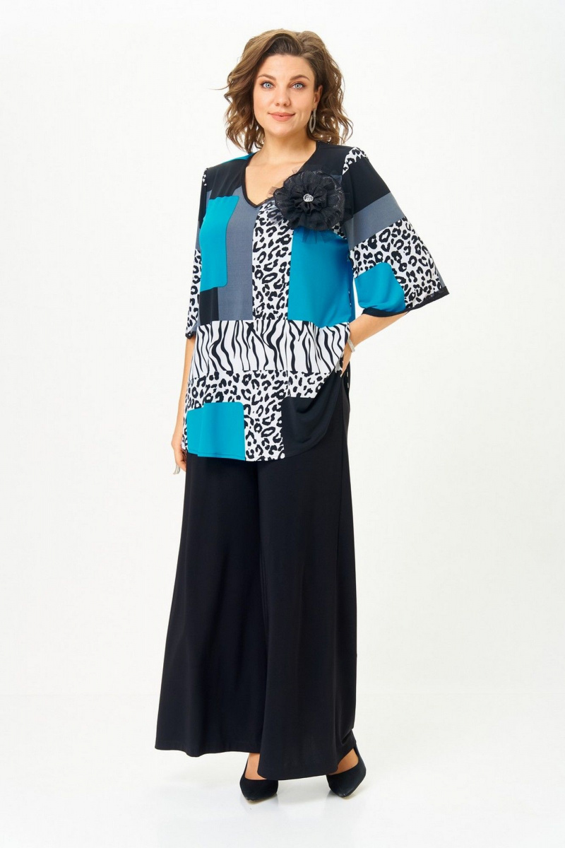 Брючный комплект Svetlana-Style 5035 черный_принт-черный