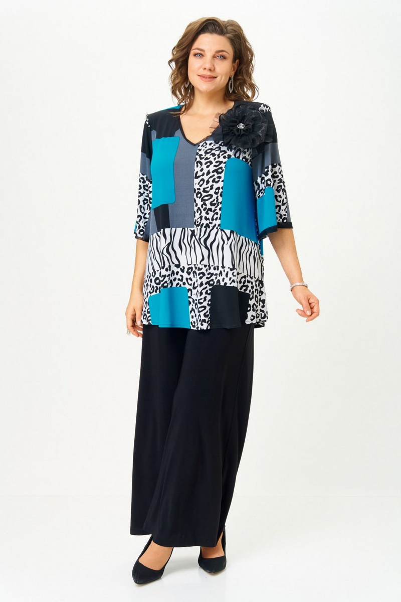 Брючный комплект Svetlana-Style 5035 черный_принт-черный