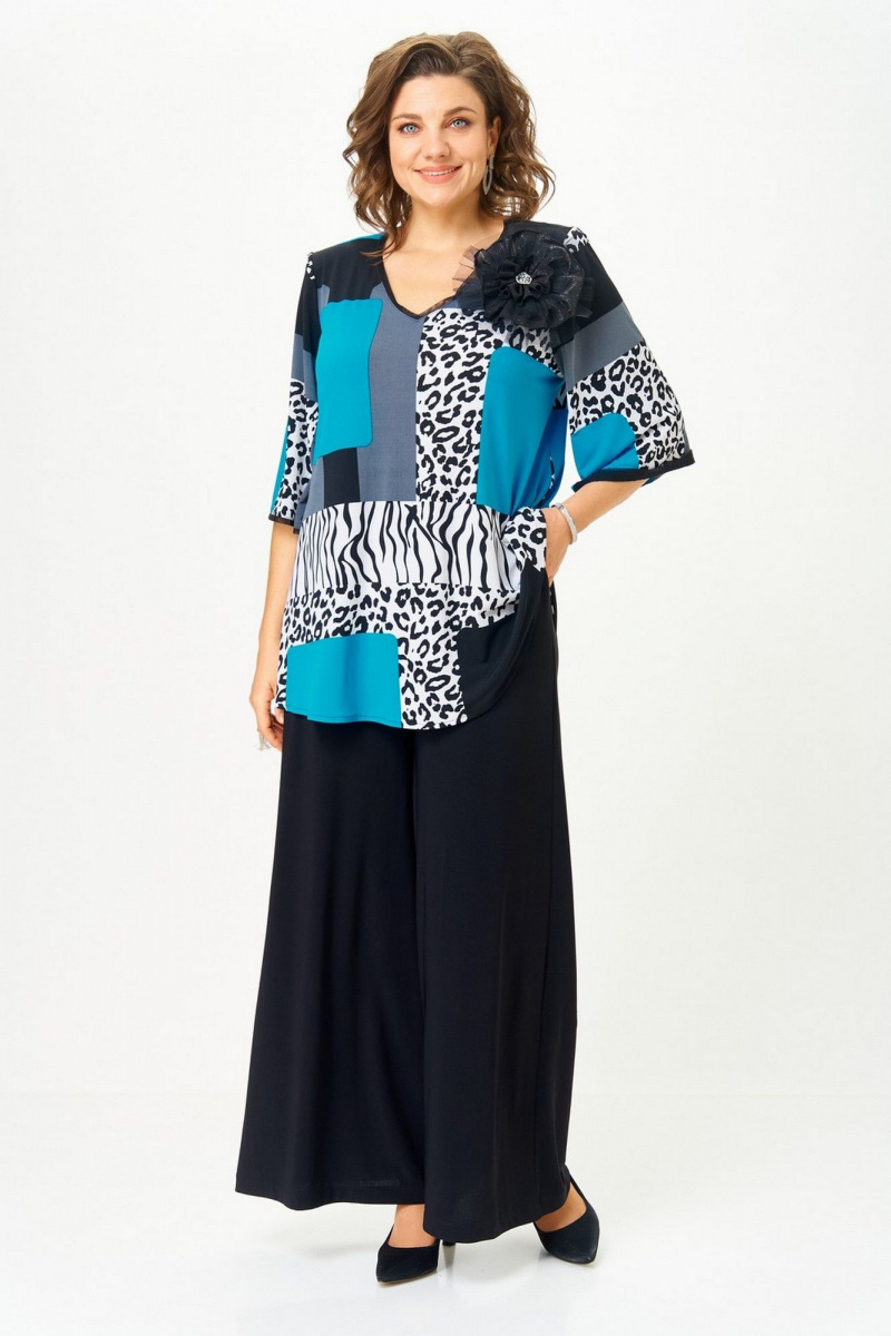 Брючный комплект Svetlana-Style 5035 черный_принт-черный