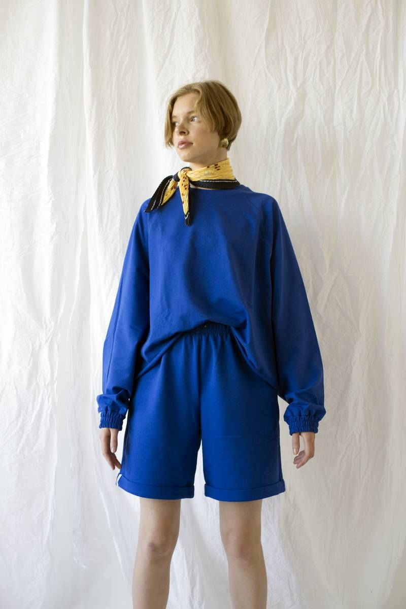 Женский комплект с шортами TSURAN KOST-2N-BLUE синий_василёк