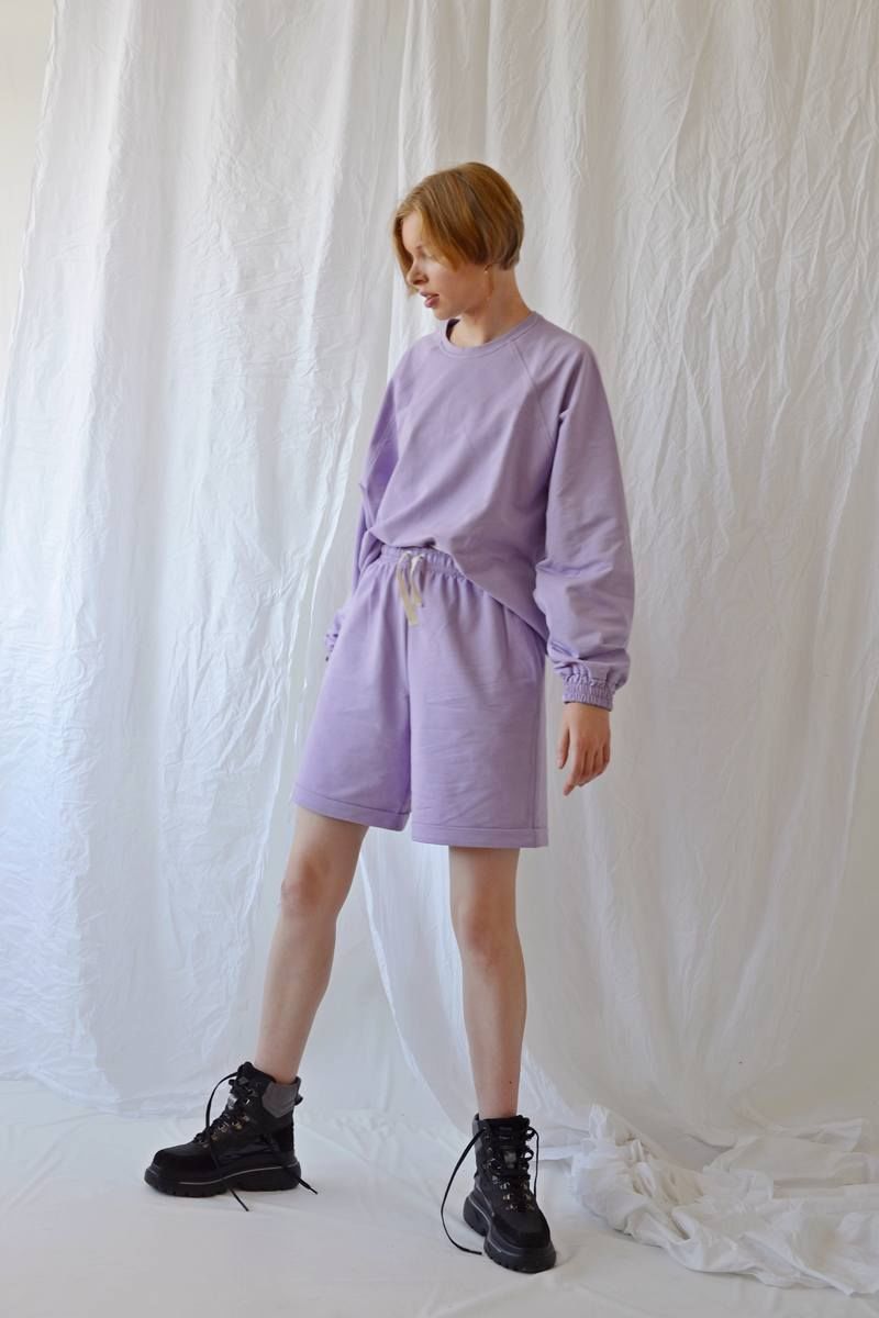 Женский комплект с шортами TSURAN KOST-2N-LAVANDA светло-фиолетовый
