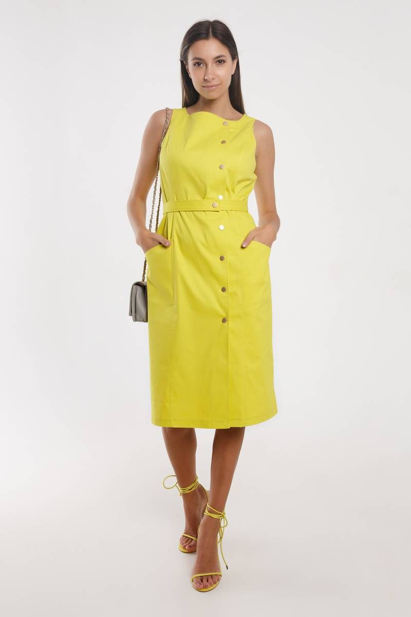 Платье с поясом Madech 215368 лимонный