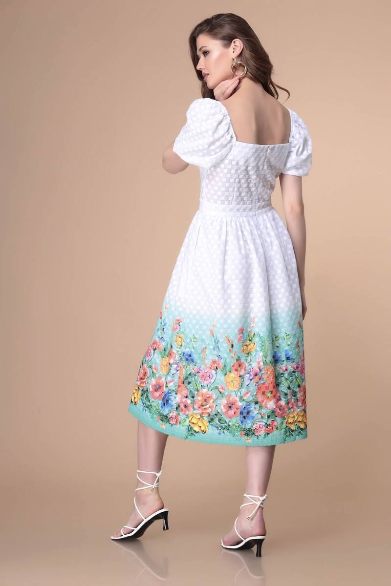 Платья Romanovich Style 1-2171 белый/бирюза