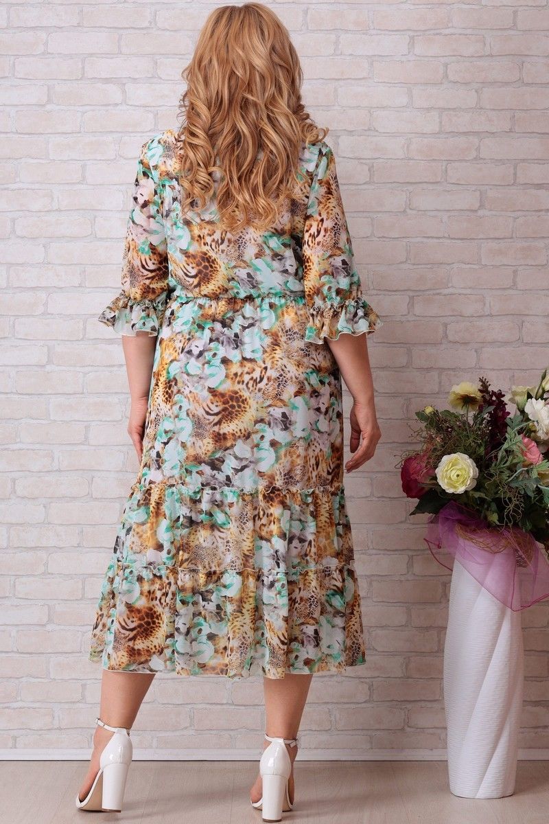 Платье Aira Style 832 зеленые_цветы