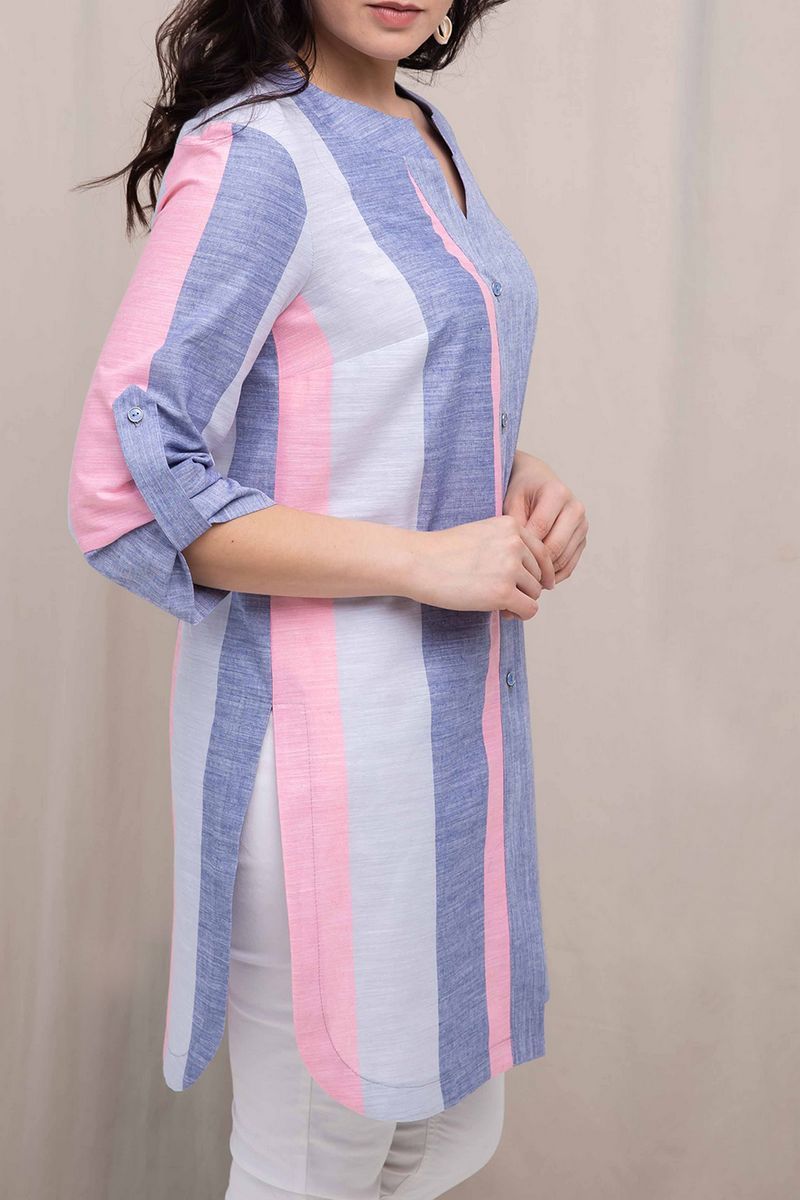 Блузы Daloria 6066 голубой-розовый