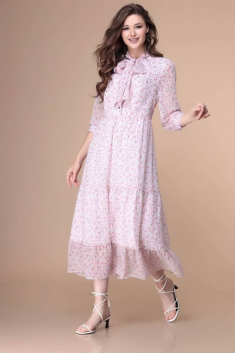 Платья Romanovich Style 1-2173 бело-розовые_тона