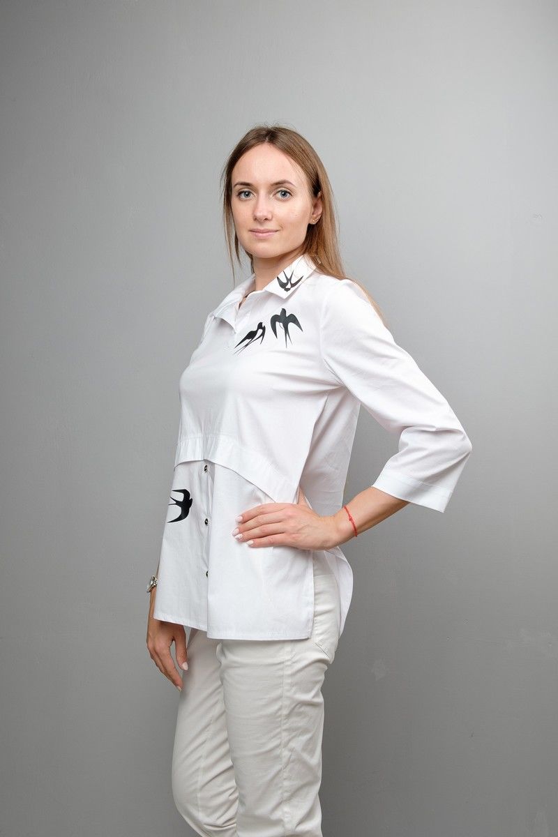 Блузы Mita ЖМ1056 белый_ласточки