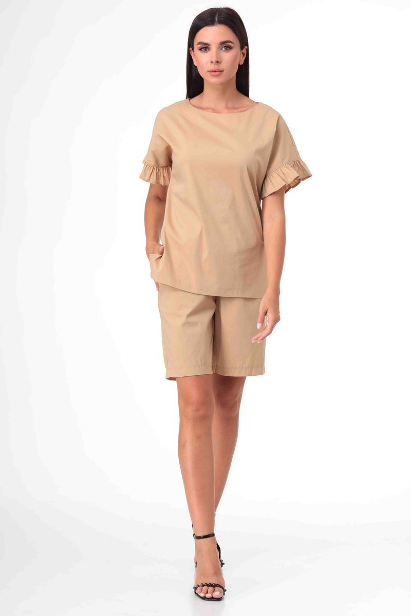 Женский комплект с шортами Talia fashion 360 бежевый