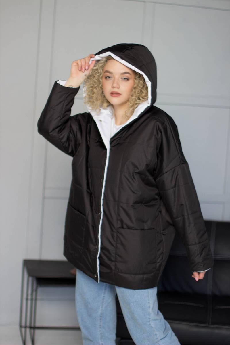 Женская куртка Sisteroom ККД-009 черно-белый
