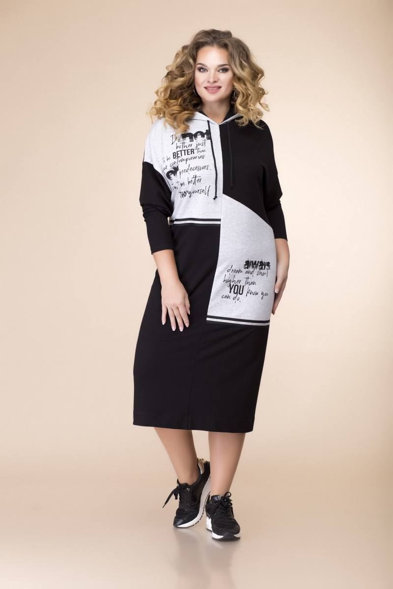 Платье Romanovich Style 1-2076 черный/серый