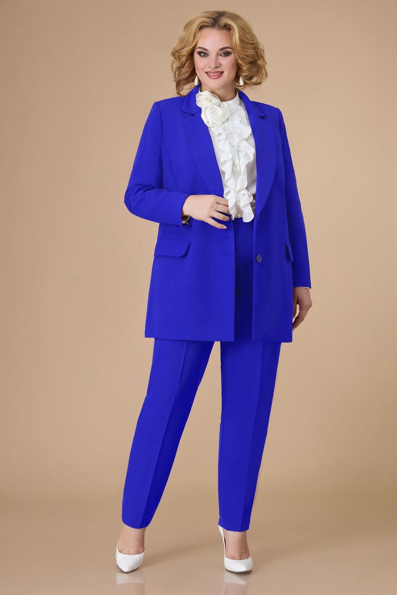 Брючный костюм Svetlana-Style 1581 молочный+синий
