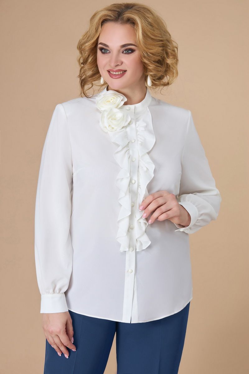 Брючный костюм Svetlana-Style 1581 молочный+индиго