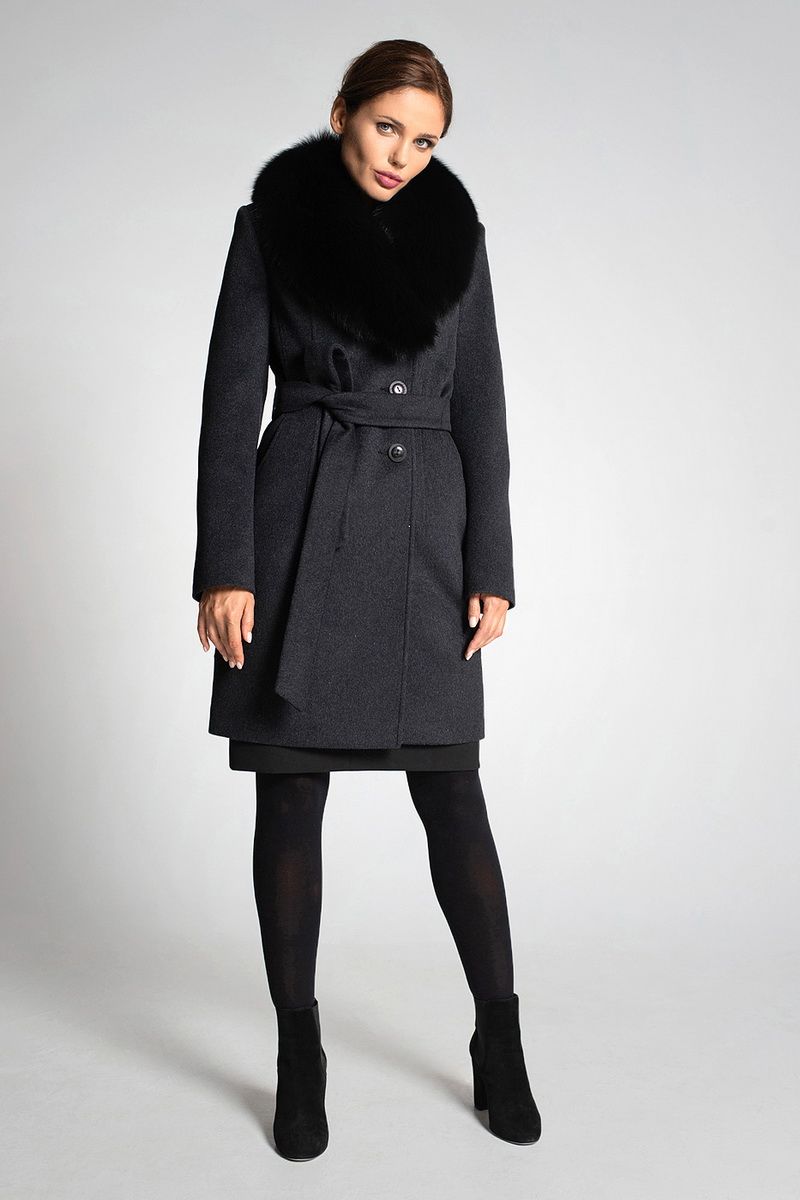 Женское пальто Gotti 102-15м тёмно-серый