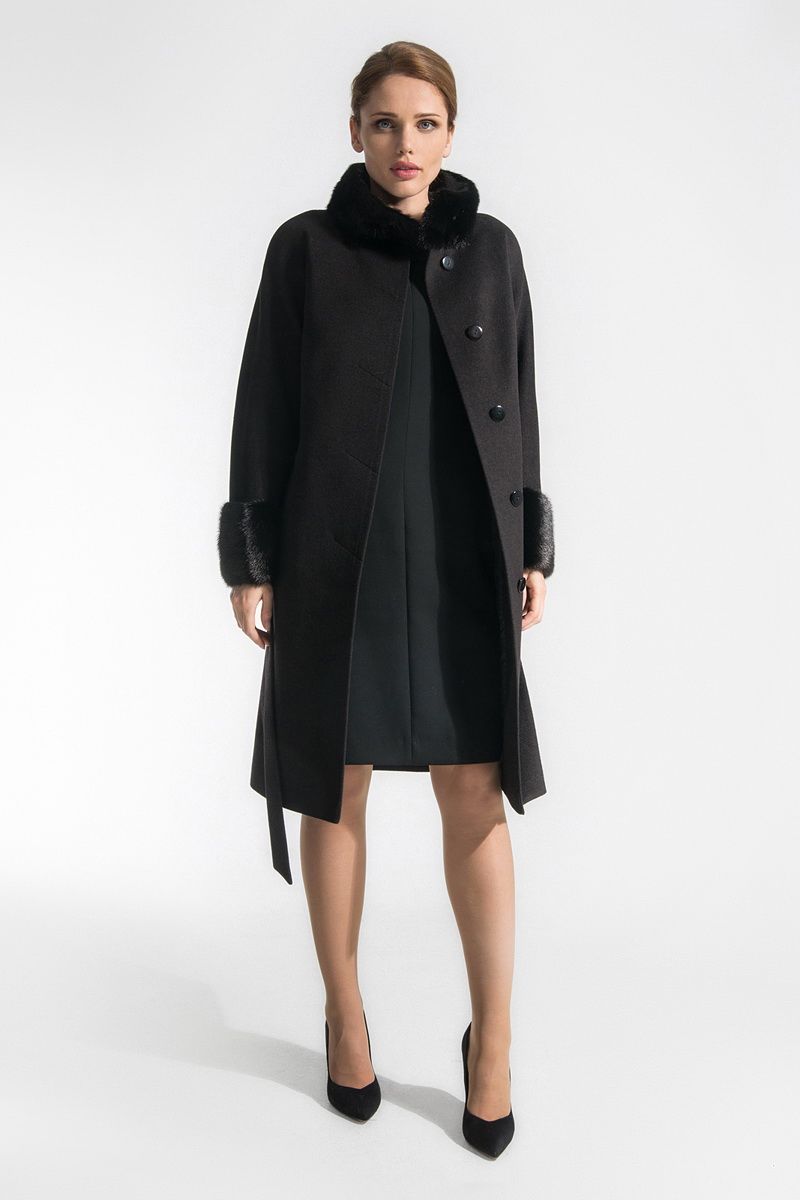 Женское пальто Gotti 180-1м темно-коричневый_меланж