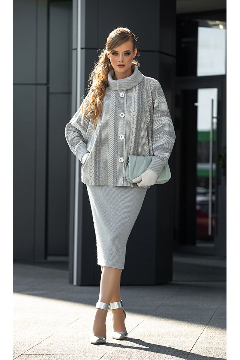 Женское пальто Diva 1348 серый