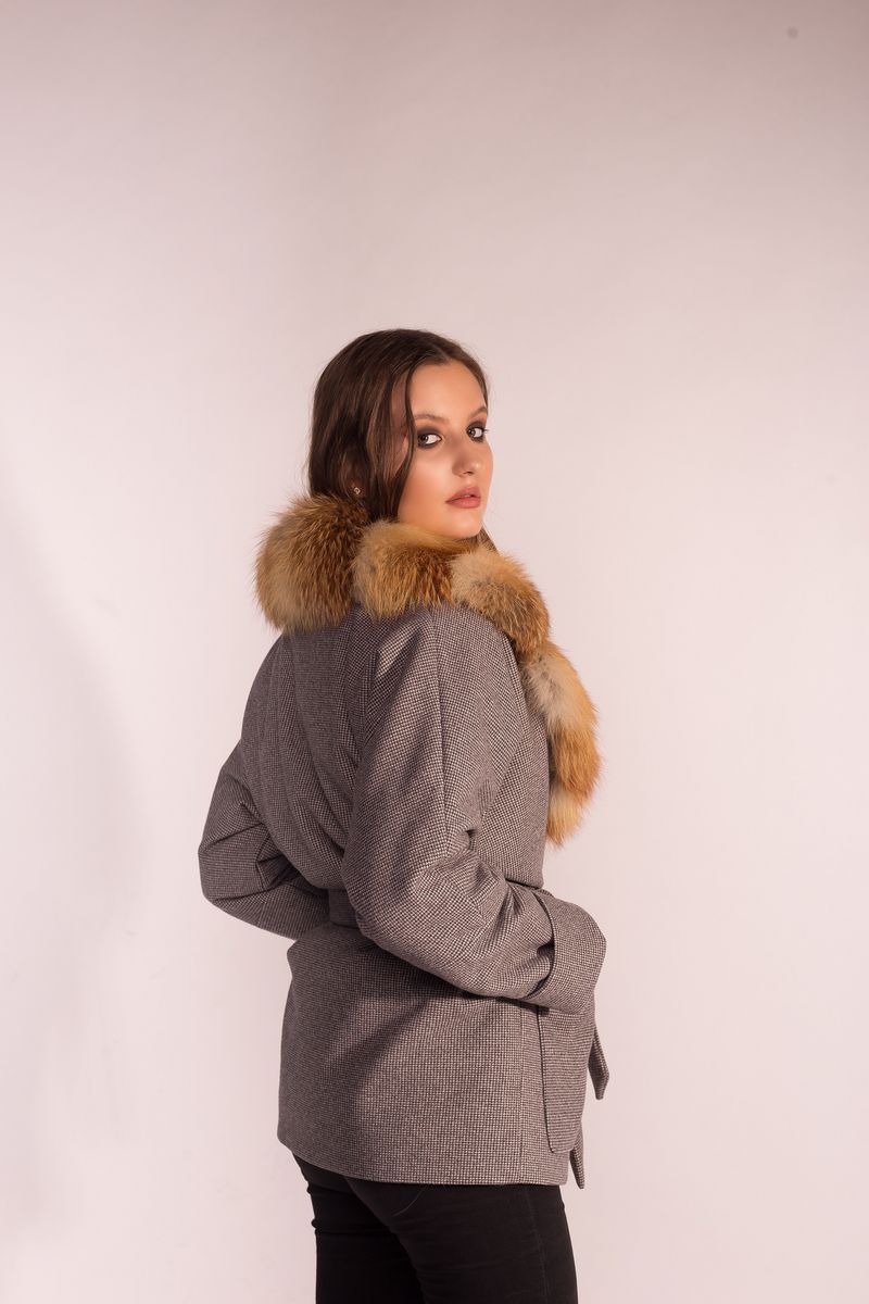 Женская куртка Мехофф Ксения70.02-36р серый-гусиная лапка