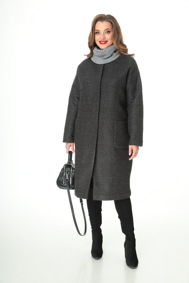 Женский комплект с пальто T&N 7105 графит-серый