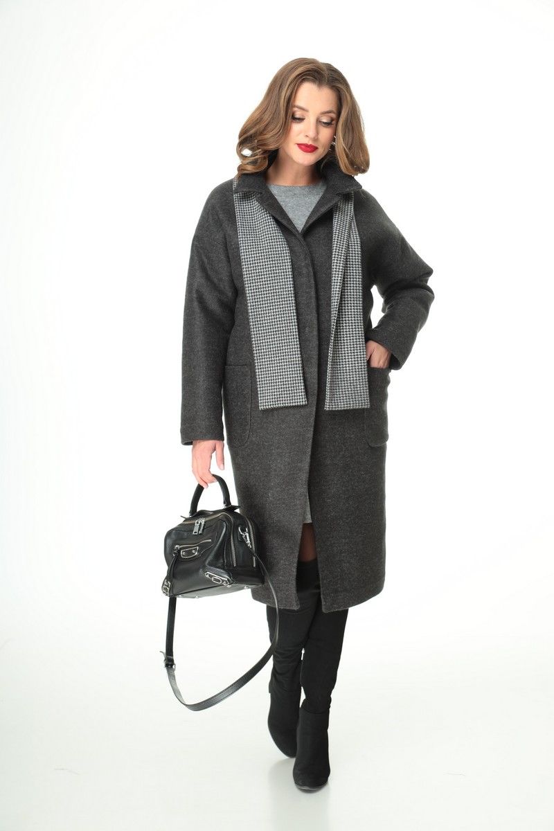 Женское пальто T&N 7106 графит