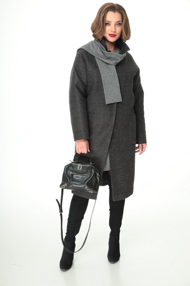 Женское пальто T&N 7106 графит