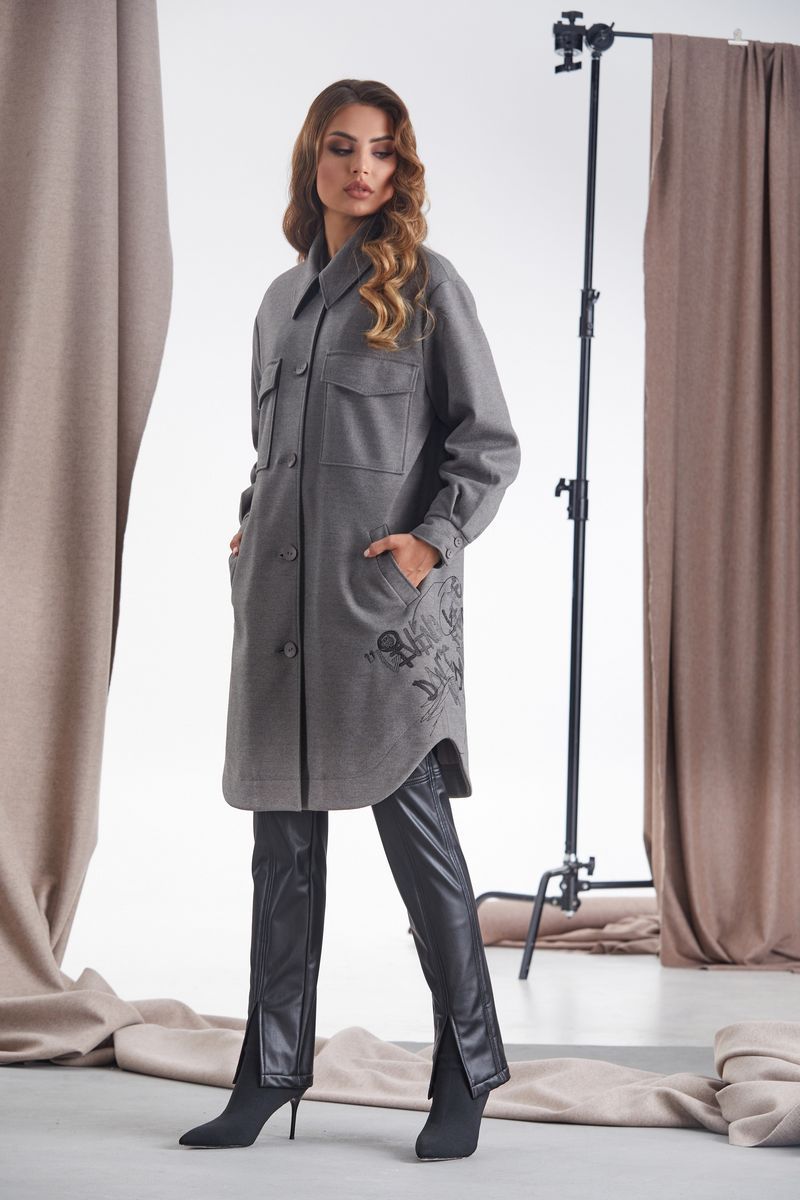 Женское пальто Rami 1068 серый