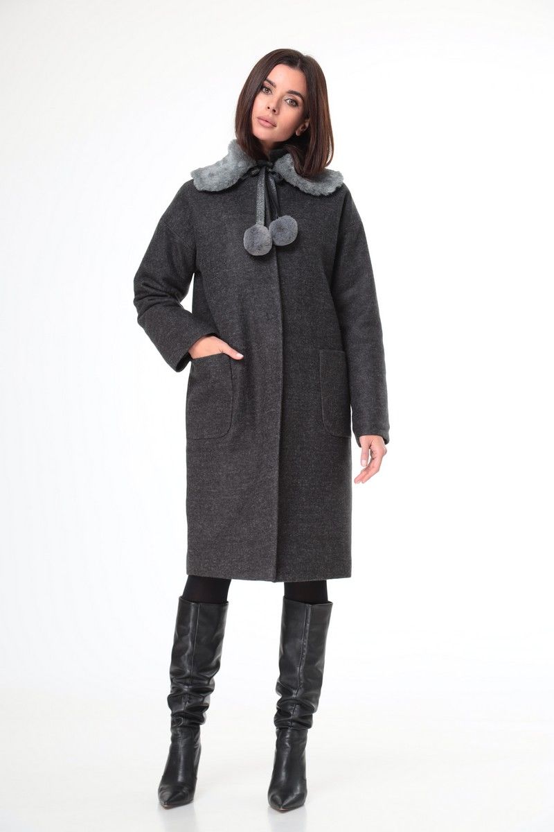 Женское пальто T&N 7109 графит