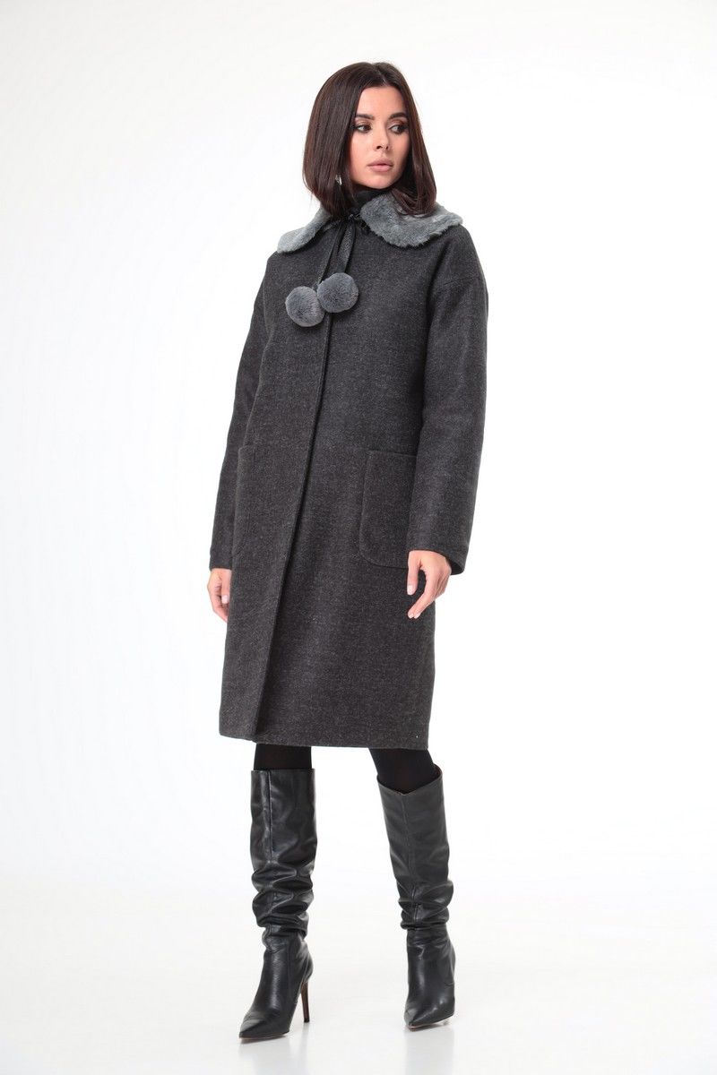 Женское пальто T&N 7109 графит