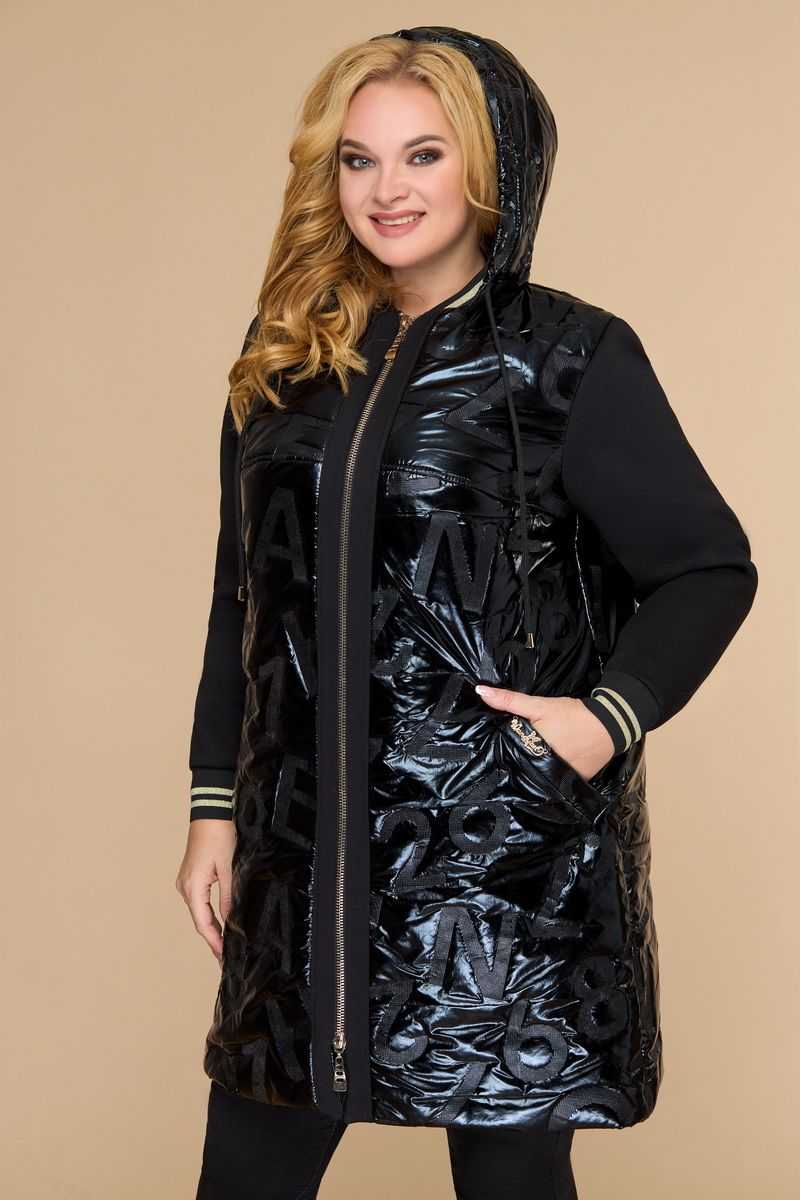Женская куртка Svetlana-Style 1449 черный+буквы