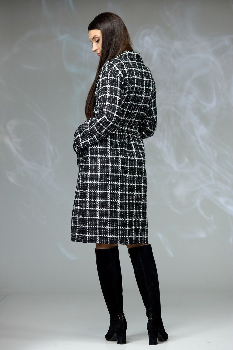 Женское пальто Angelina & Сompany 607 шанель_черно-белый