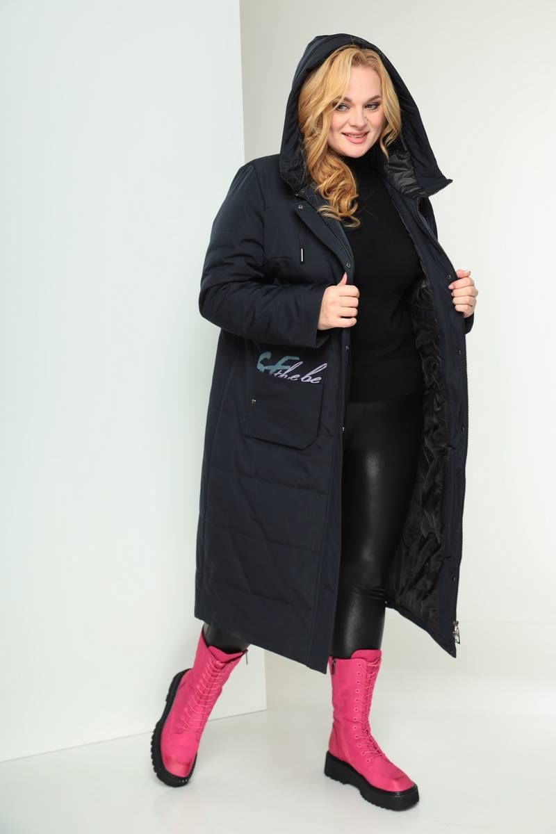 Женское пальто Shetti 2028 темно-синий