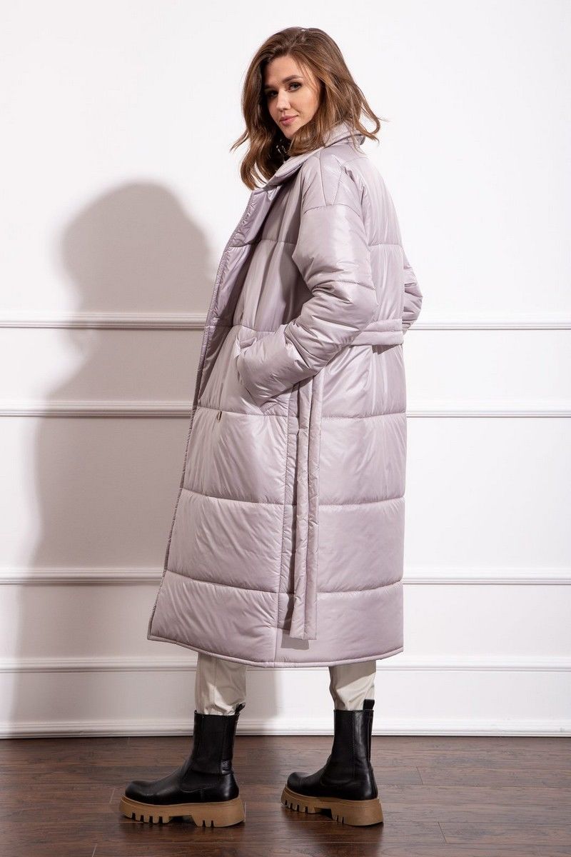 Женское пальто Nova Line 10276 жемчужно-серый