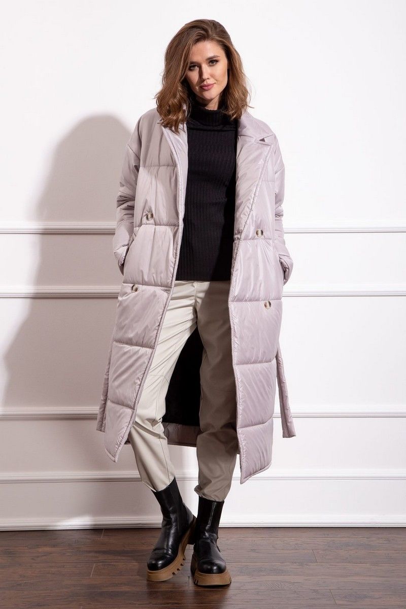 Женское пальто Nova Line 10276 жемчужно-серый