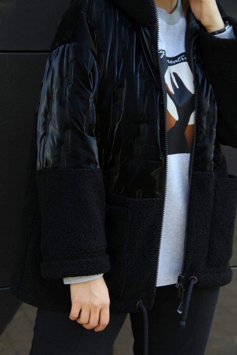 Женский комплект с курткой Runella 1465 черный-светло-серый