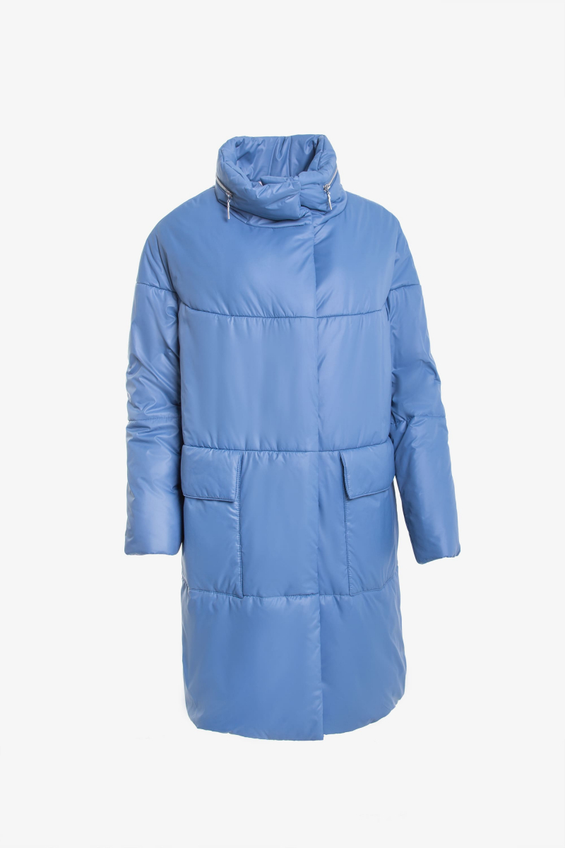 Женское пальто Elema 5-10517-1-164 серо-голубой