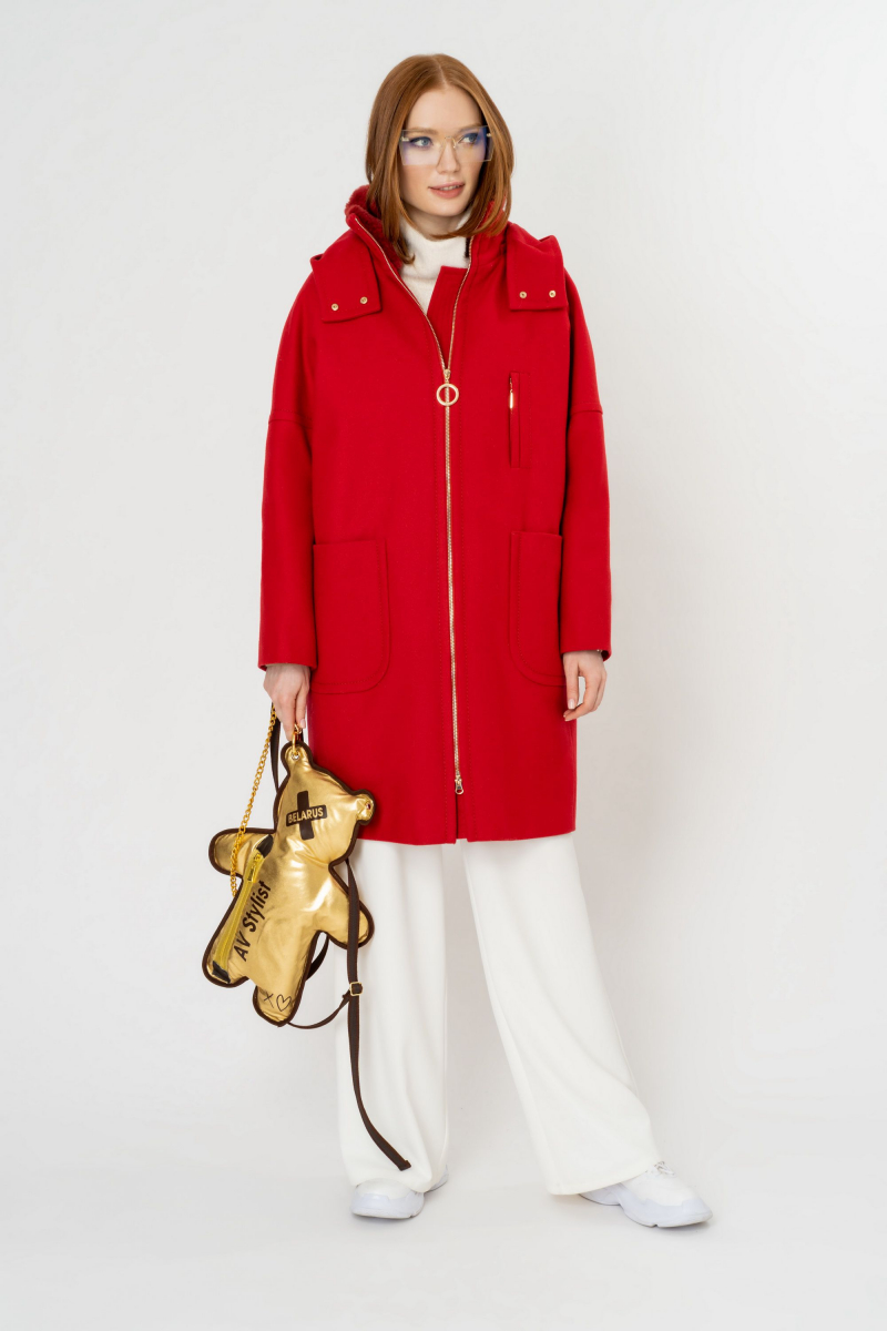 Женское пальто Elema 6-10534-1-170 красный