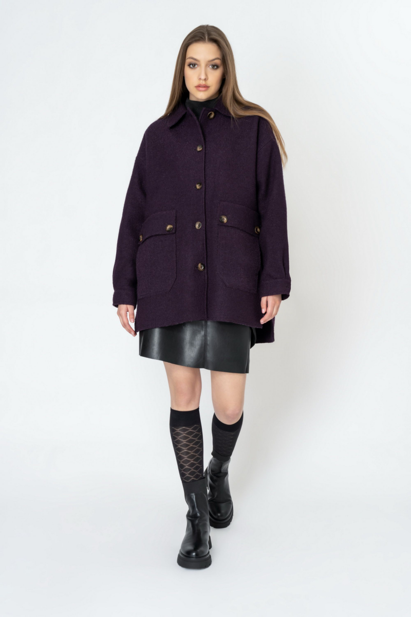 Женское пальто Elema 6-11604-1-170 баклажан
