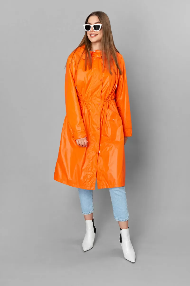 Long hot sale orange raincoat