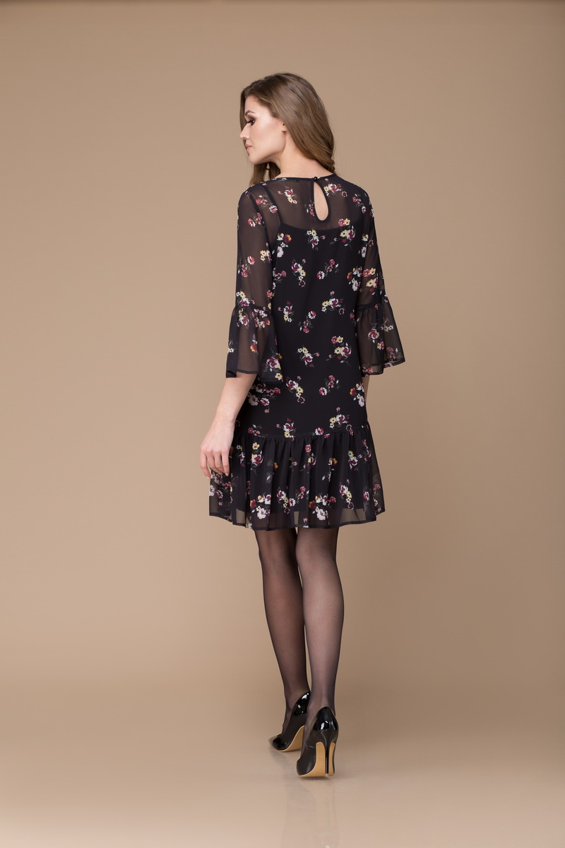 Платье Svetlana-Style 1175 черный+цветы