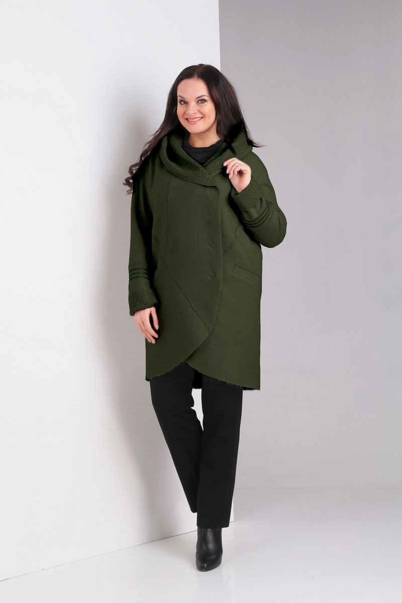 Женское пальто Диомант 1390 зеленый